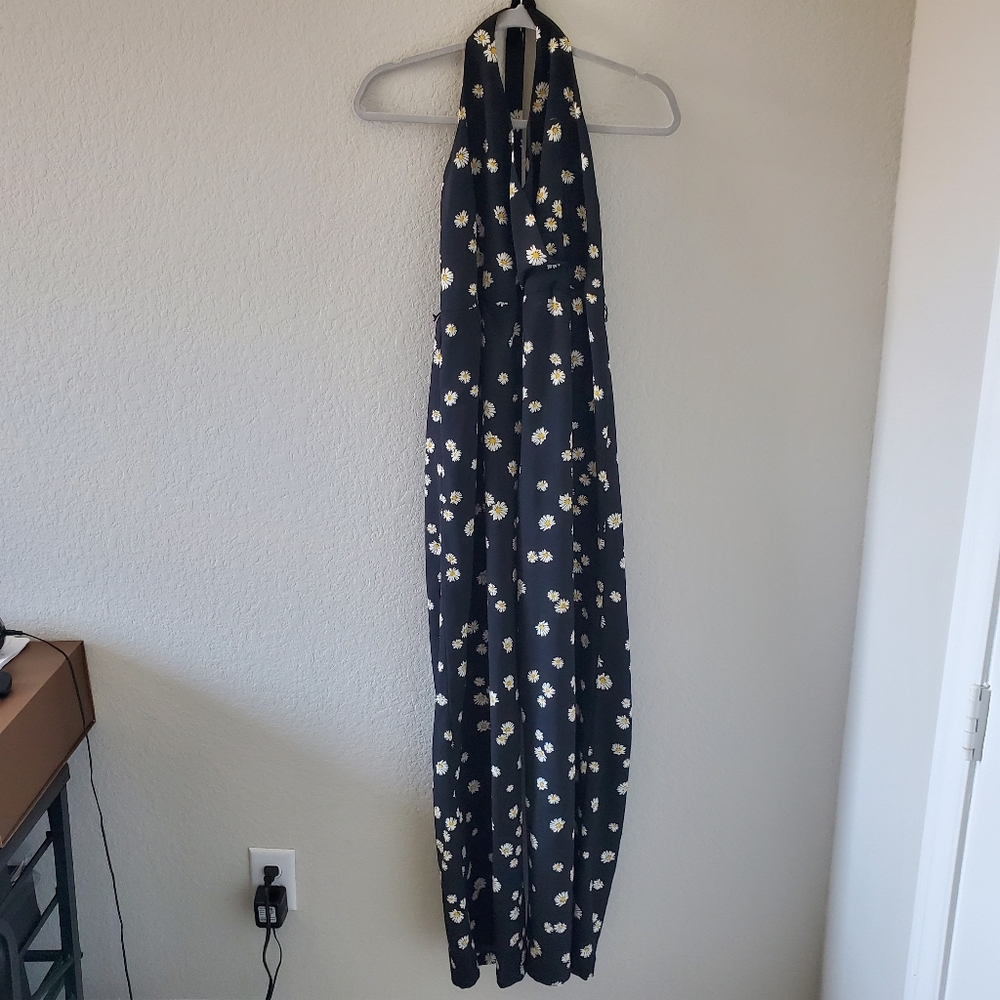 Sanctuary daisy flower print halter jumpsuit NWOT